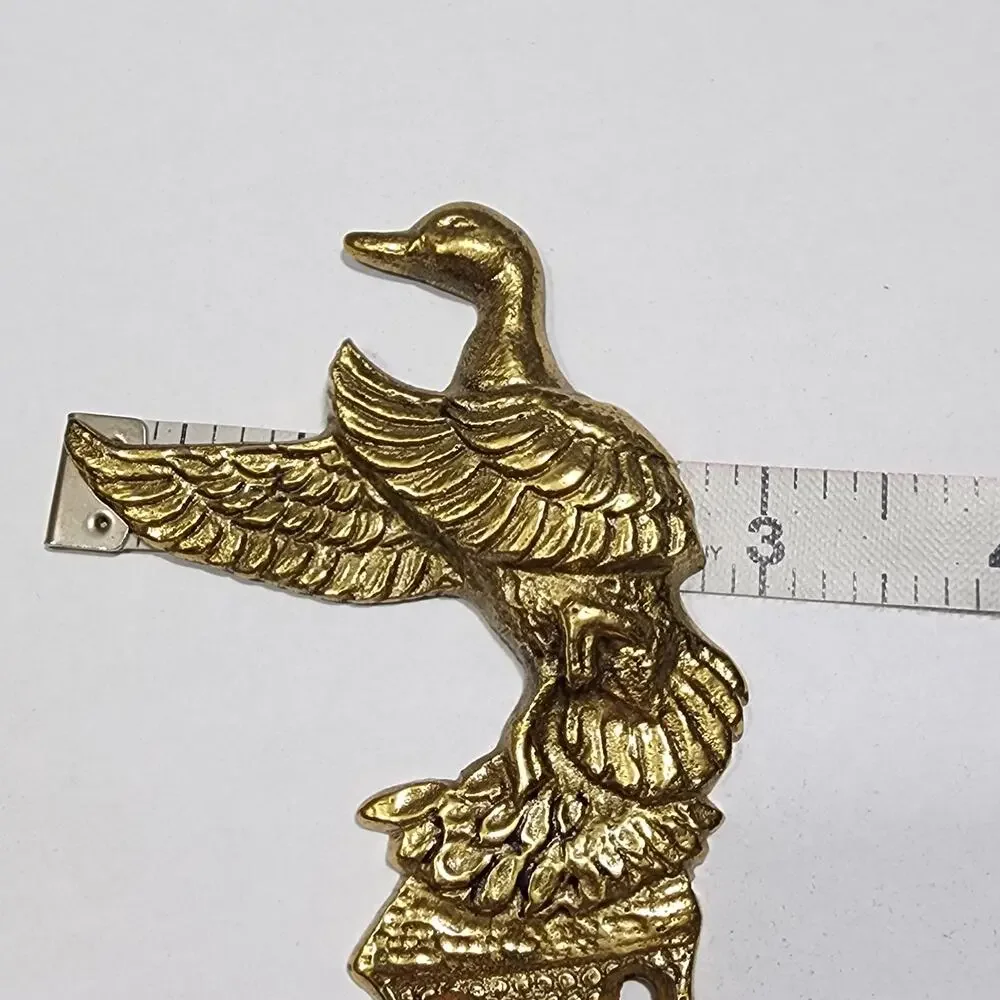 Brass Flying Ducks Coat Clothes Key Wall Hooks Set of 3 Farmhouse Rustic Vintage